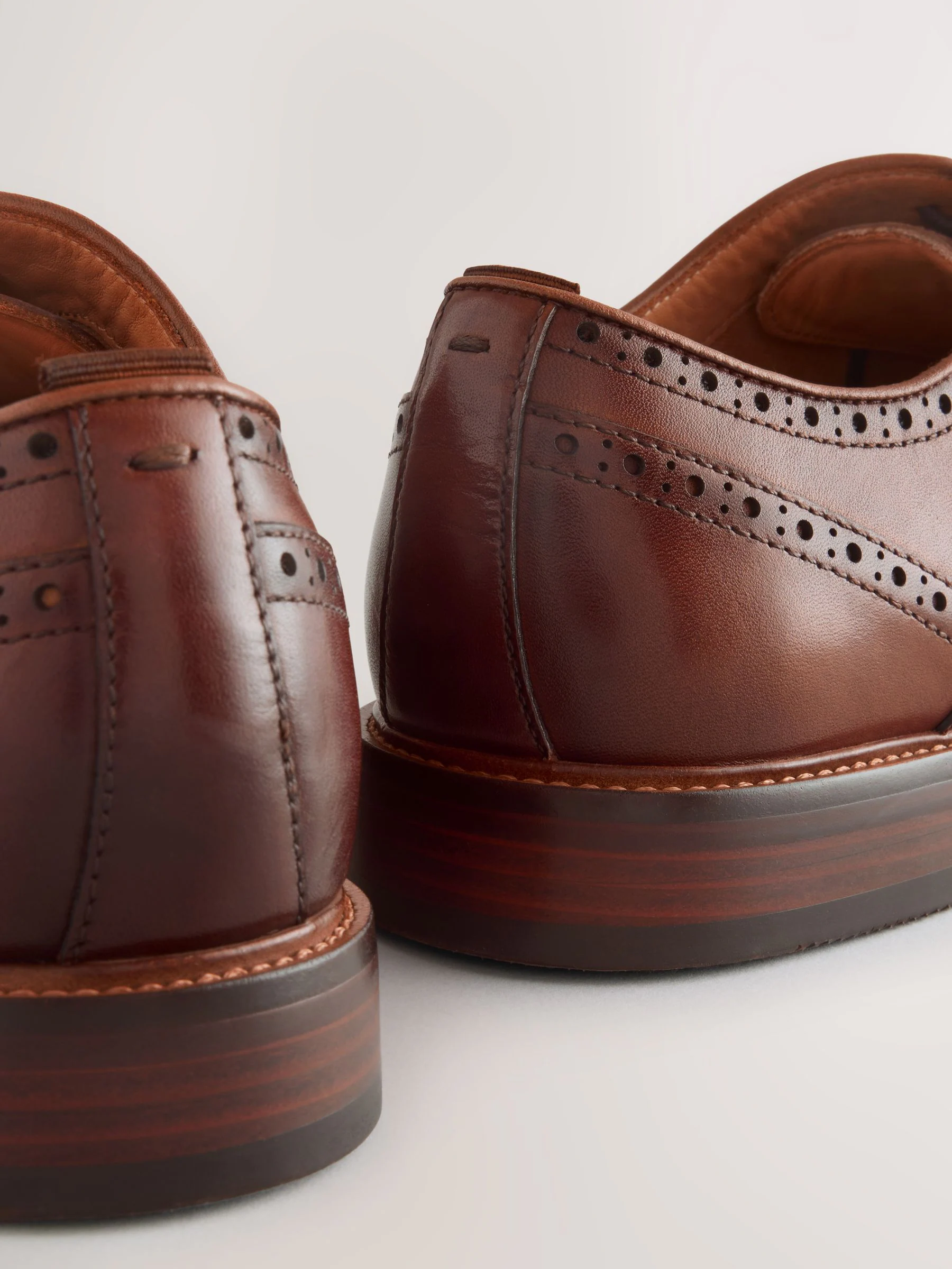 Lichtbruin - Oxford Wingcap Leather Shoes
