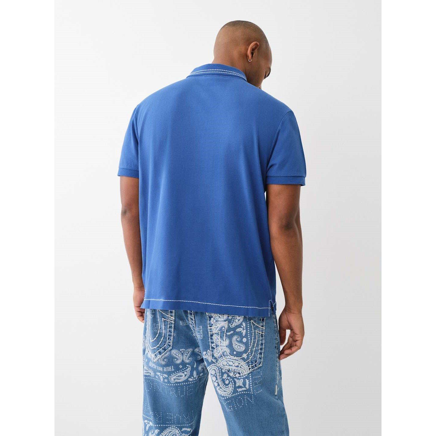 True Religion Relaxed Big T Embroidered Polo Shirt