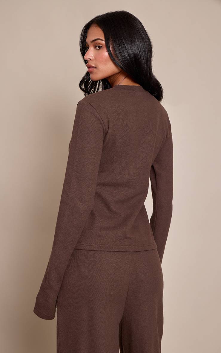 Chocolat Haut Boutonné Tall En Tissu Doux Au Toucher