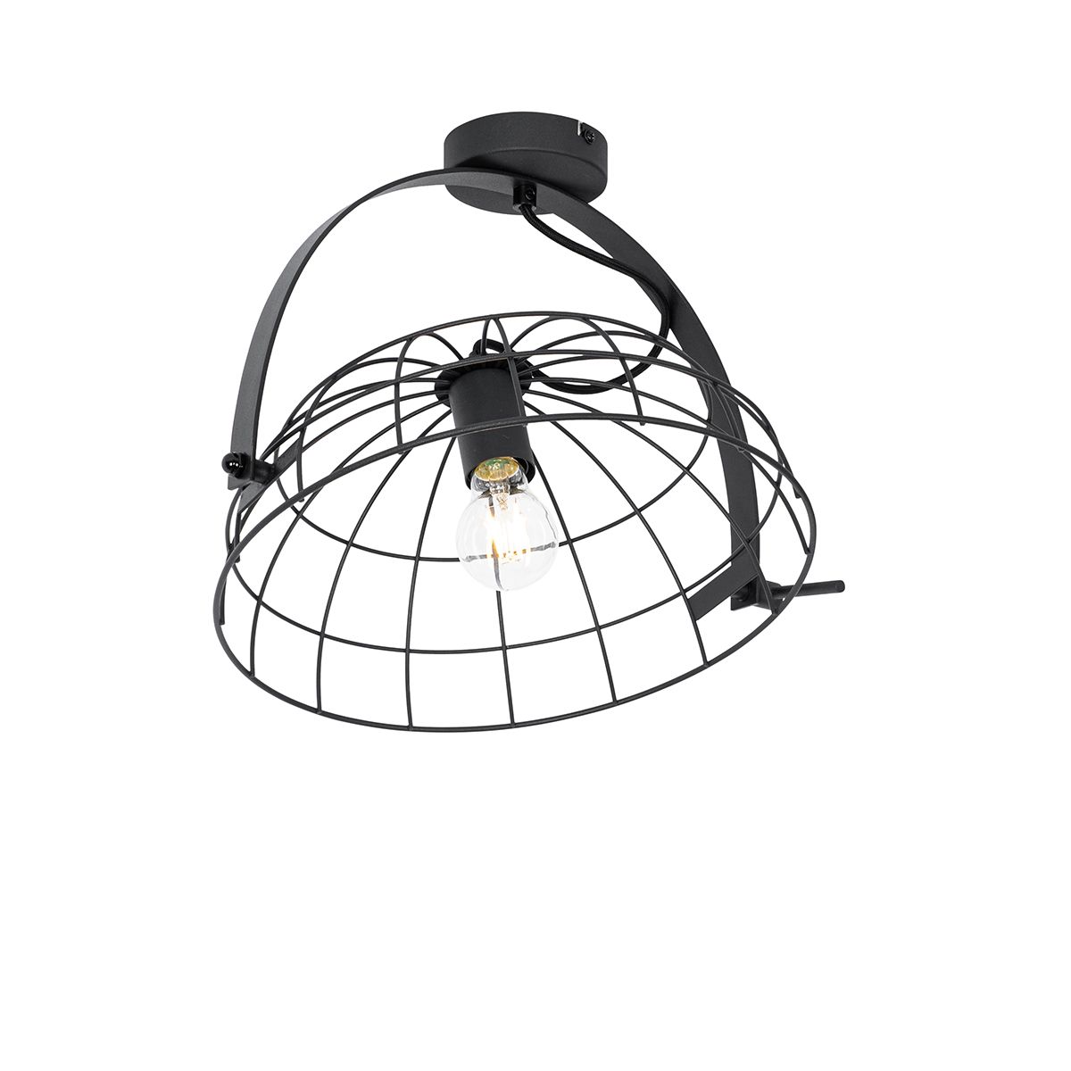 Industriële plafondlamp zwart 35 cm verstelbaar - Hanze
