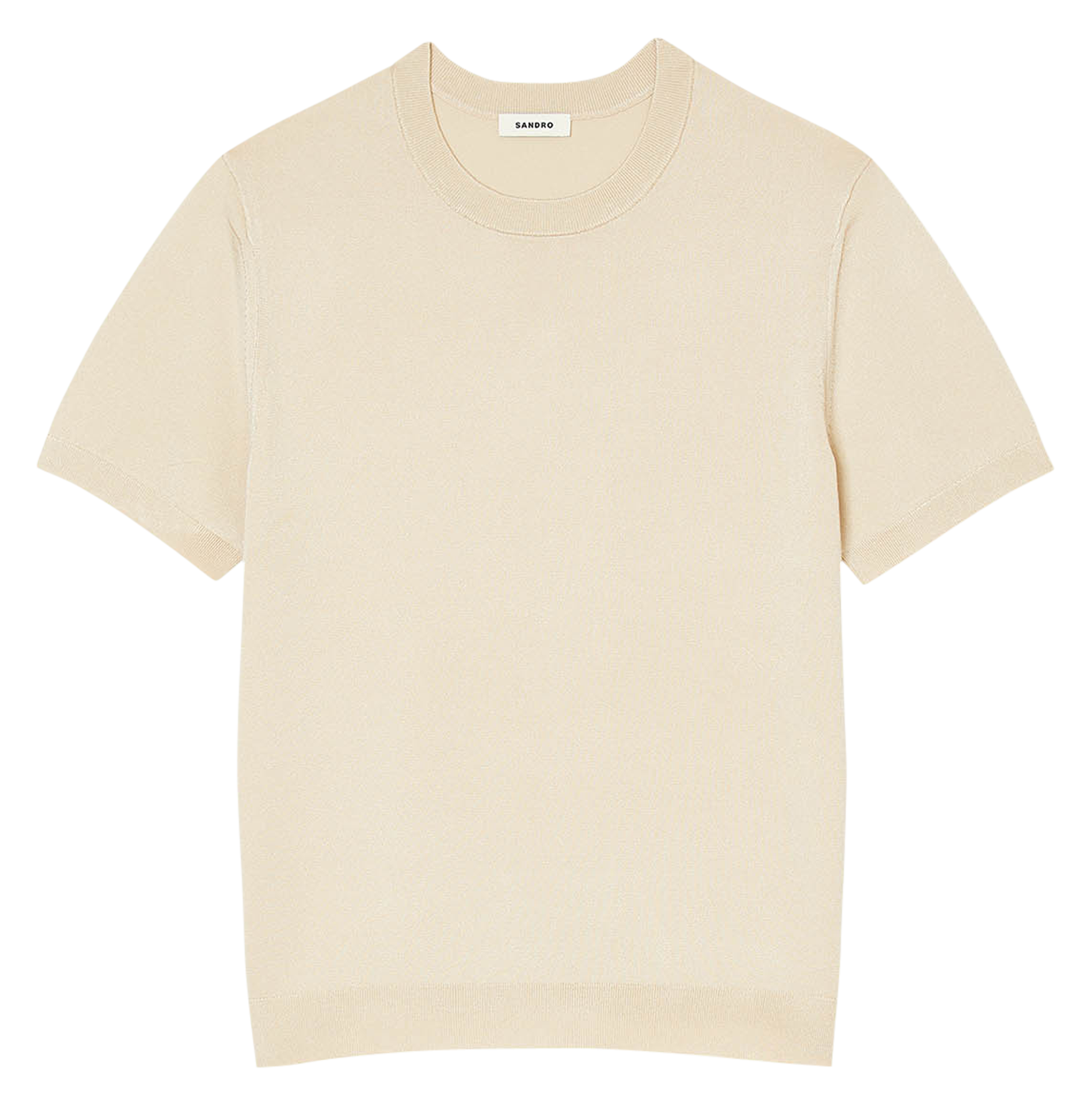 Tee-shirt col rond regular fit| Beige