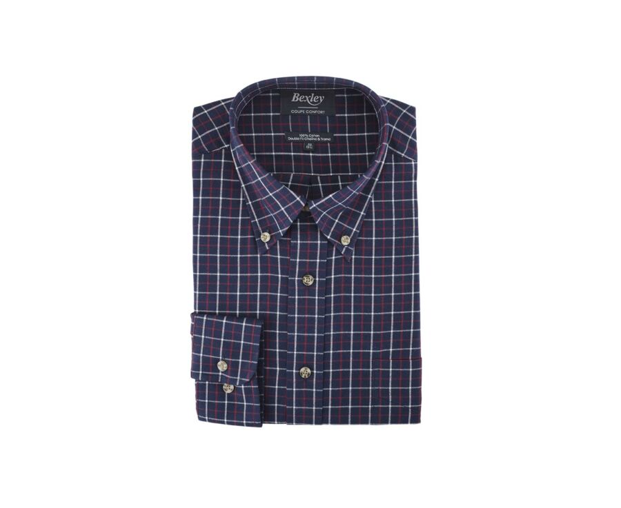 Chemise flanelle carreaux blancs et rouges - LINDSAY