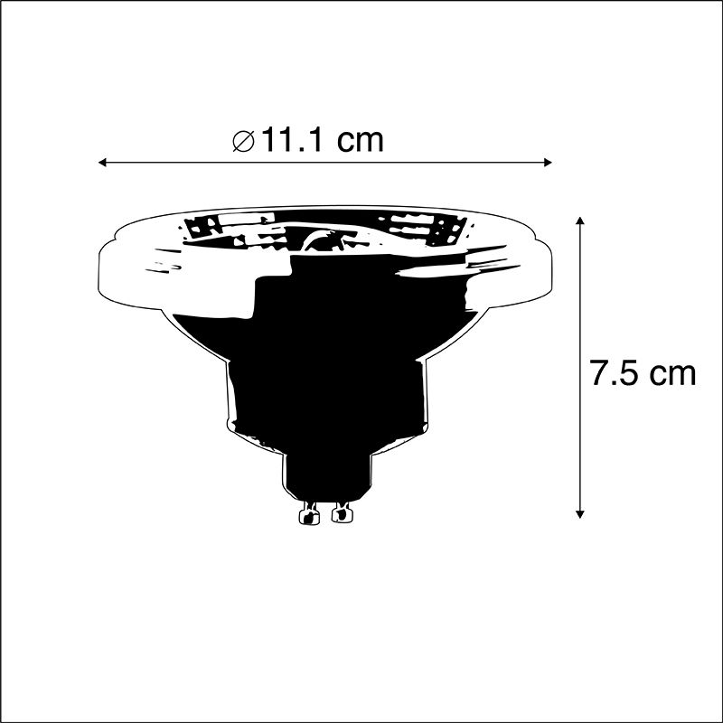 Set van 5 GU10 dimbare LED lampen AR111 11W 810 lm 2700K
