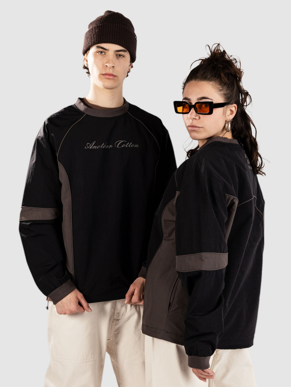 Another Cotton Lab Another Oversize Raglan Windbreaker Jacket black