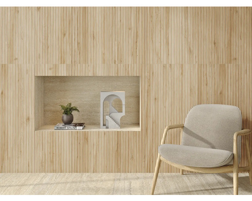 MIRAVA steengoed decoratieve tegel OSLO noten licht 40 x 120 x 0,8 cm UGL