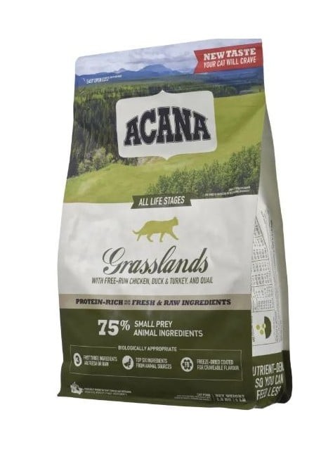 ACANA - 5 x Grasslands Cat 1,8 Kg - alle aldre - alle racer9kg ialt