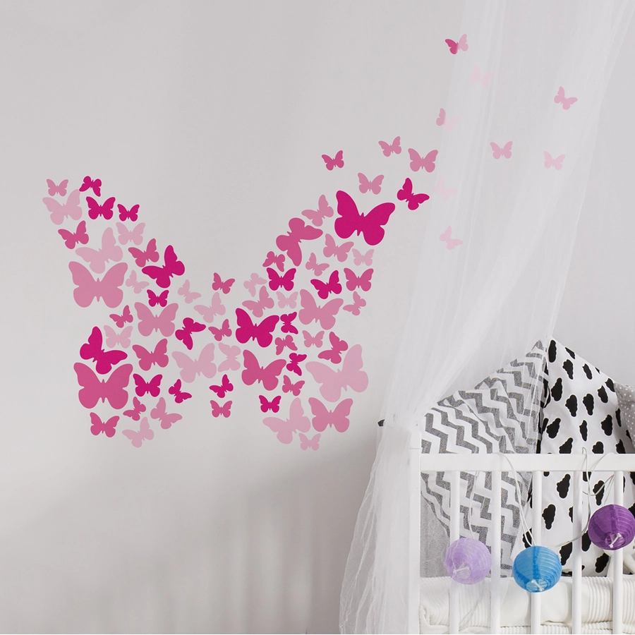 Room Mates Schmetterlinge Pink Mehrfarbig