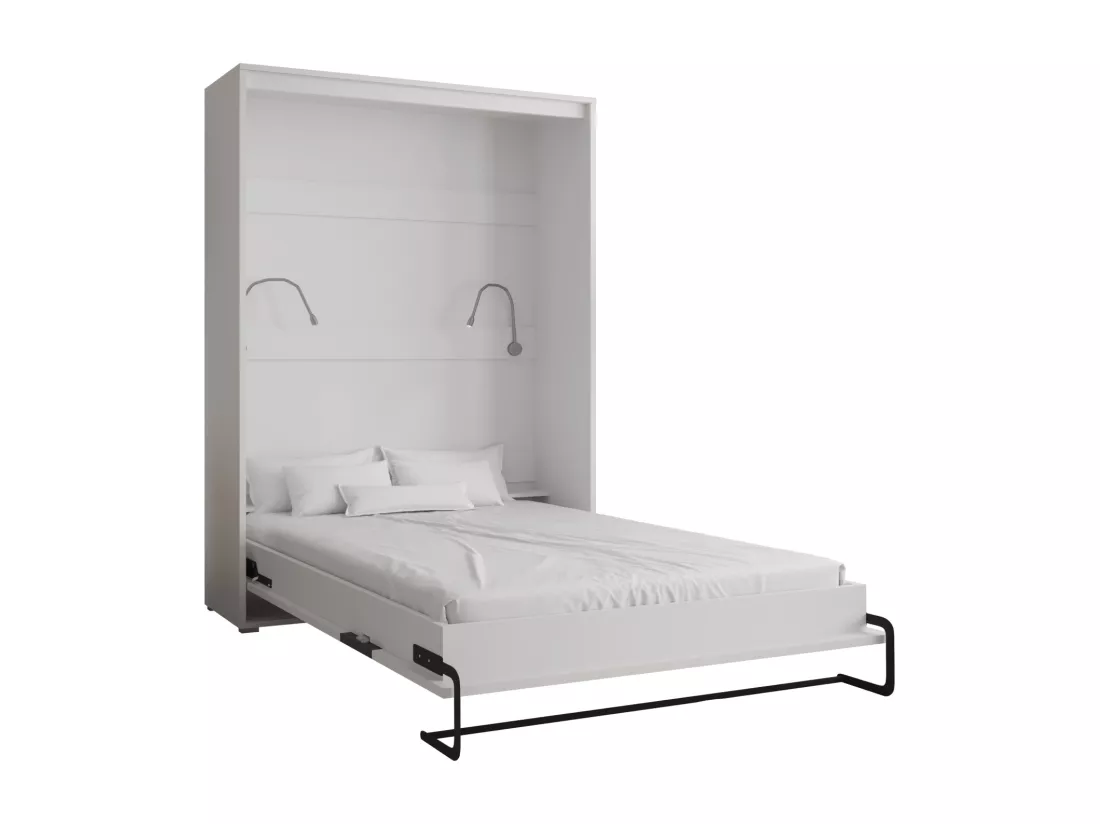 Lit escamotable home verticale 140x200 (blanc+artisan)