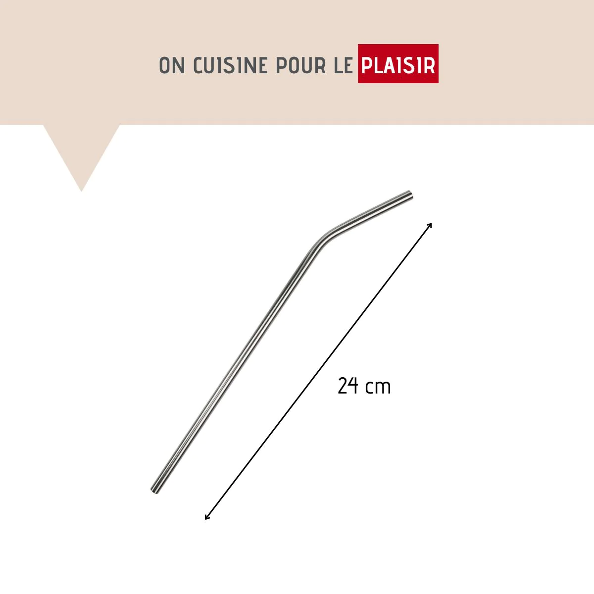 Lot de 4 pailles incurvées en inox avec goupillon Bar Concept Fackelma