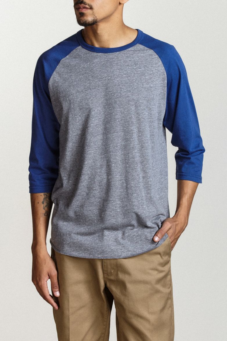 Brixton Basic 3/4 SLV Heather Grey Cobalt S