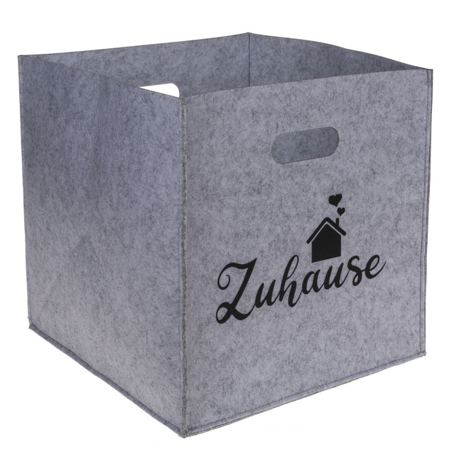 Box aus Filz - Home oder Zuhause - ca. 32 x 32 x 32 cm - 1 Stück