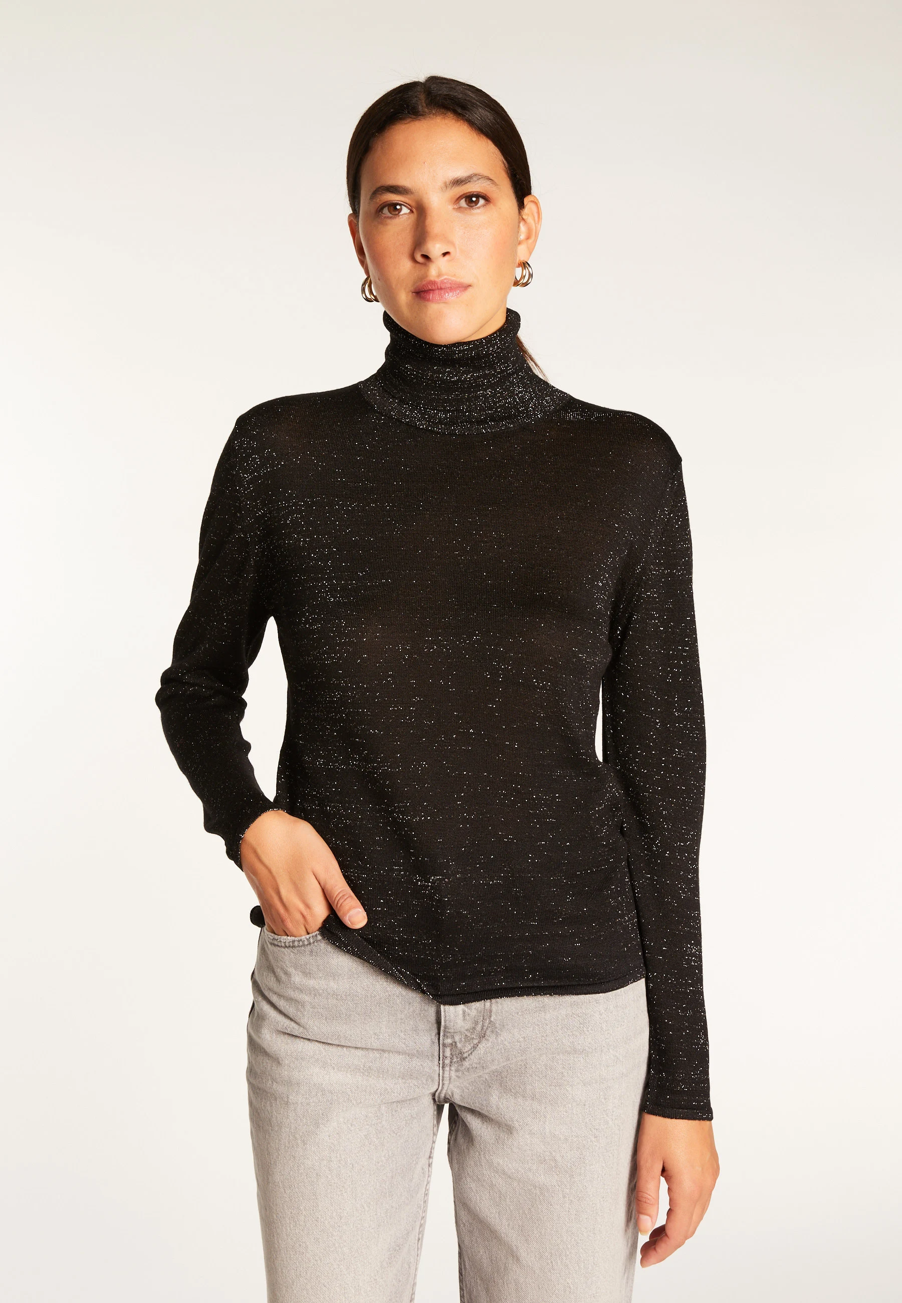AÉRIS LUXAH24 - T-shirten fibre de bambou cachemire lurex | Noir