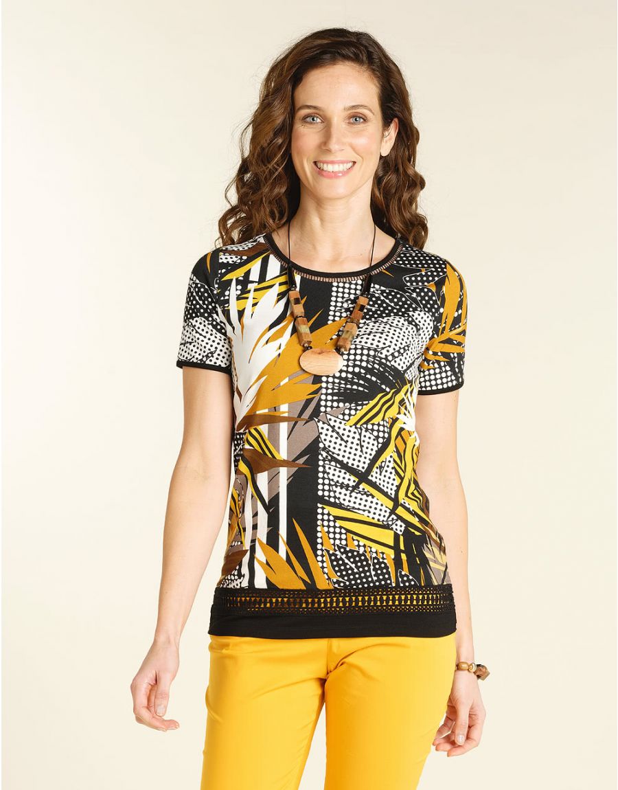 T-Shirt Noir et Ocre