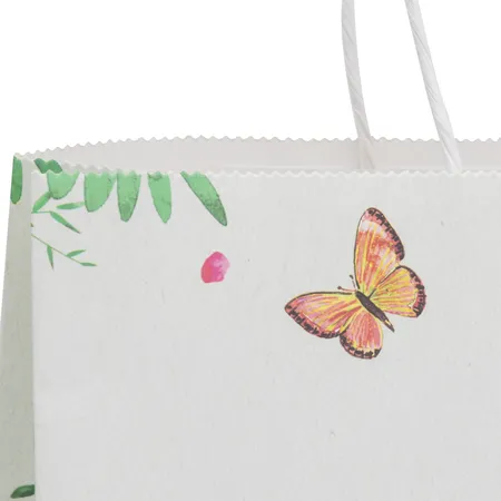 Idena Geschenktasche grün Blumen 18x23x8cm FSC-Mix
