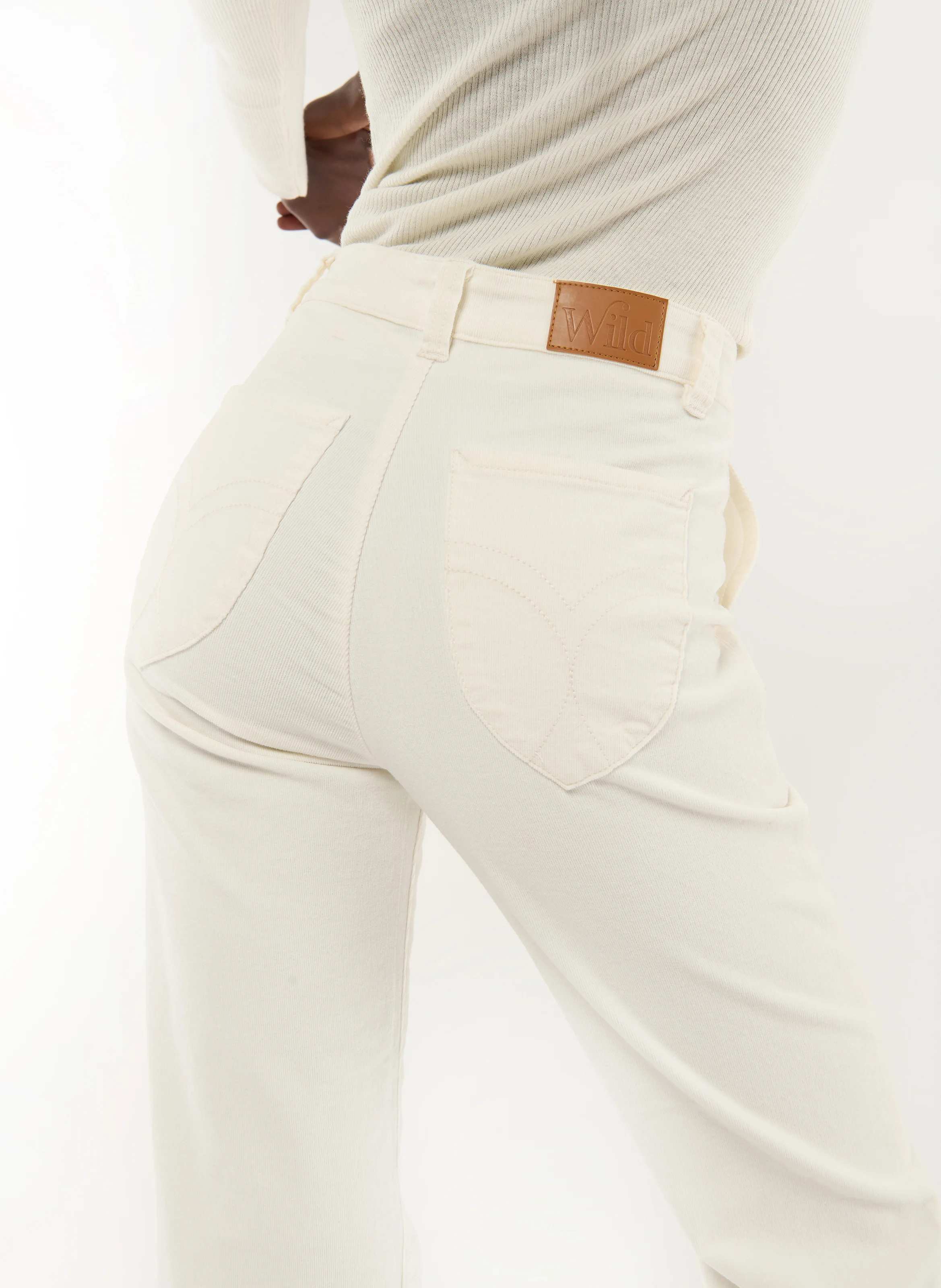 HARRY - Pantalon droit ajusté en coton mélangé | Blanc