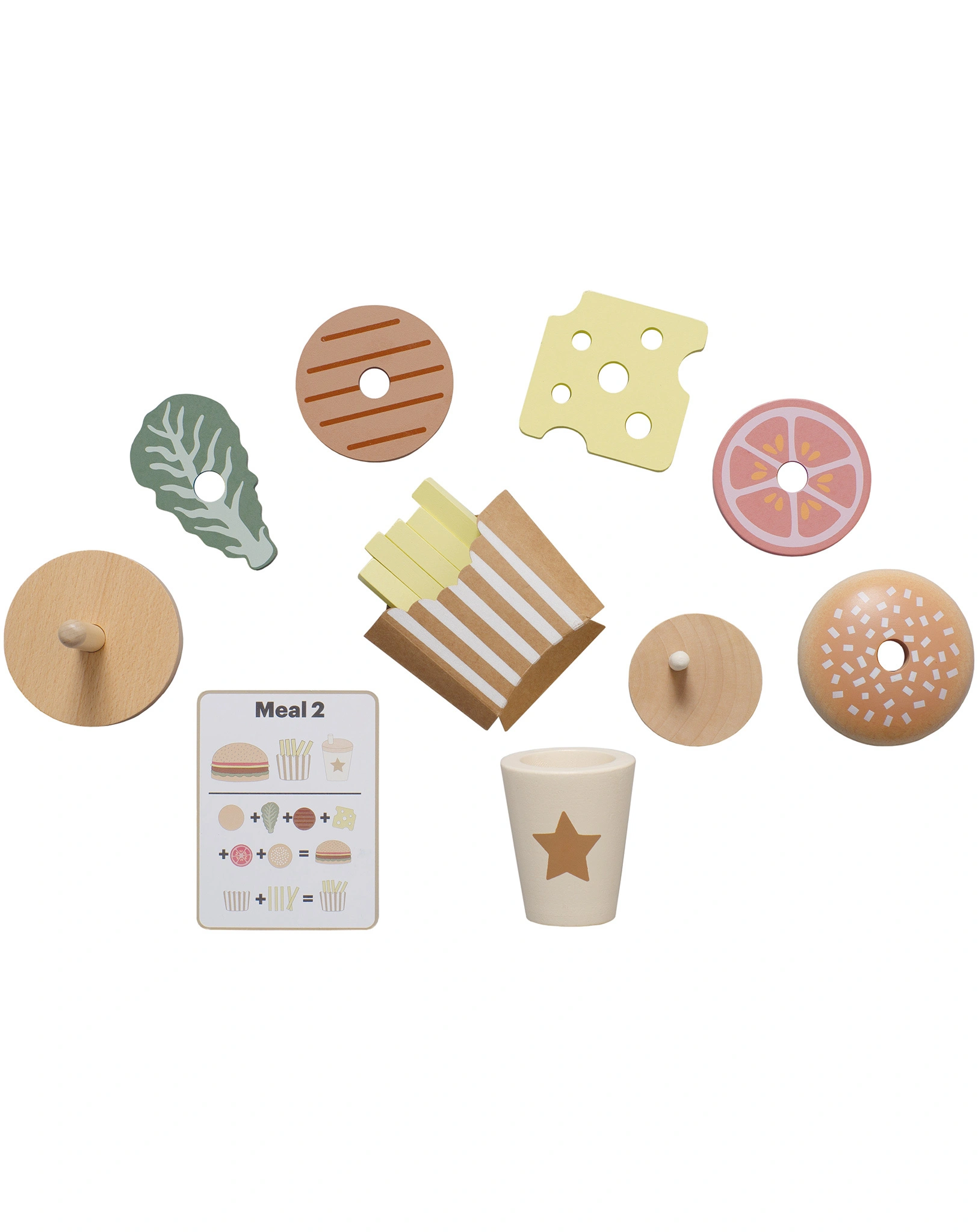 Spiel-Lebensmittel BURGER MEAL aus Holz