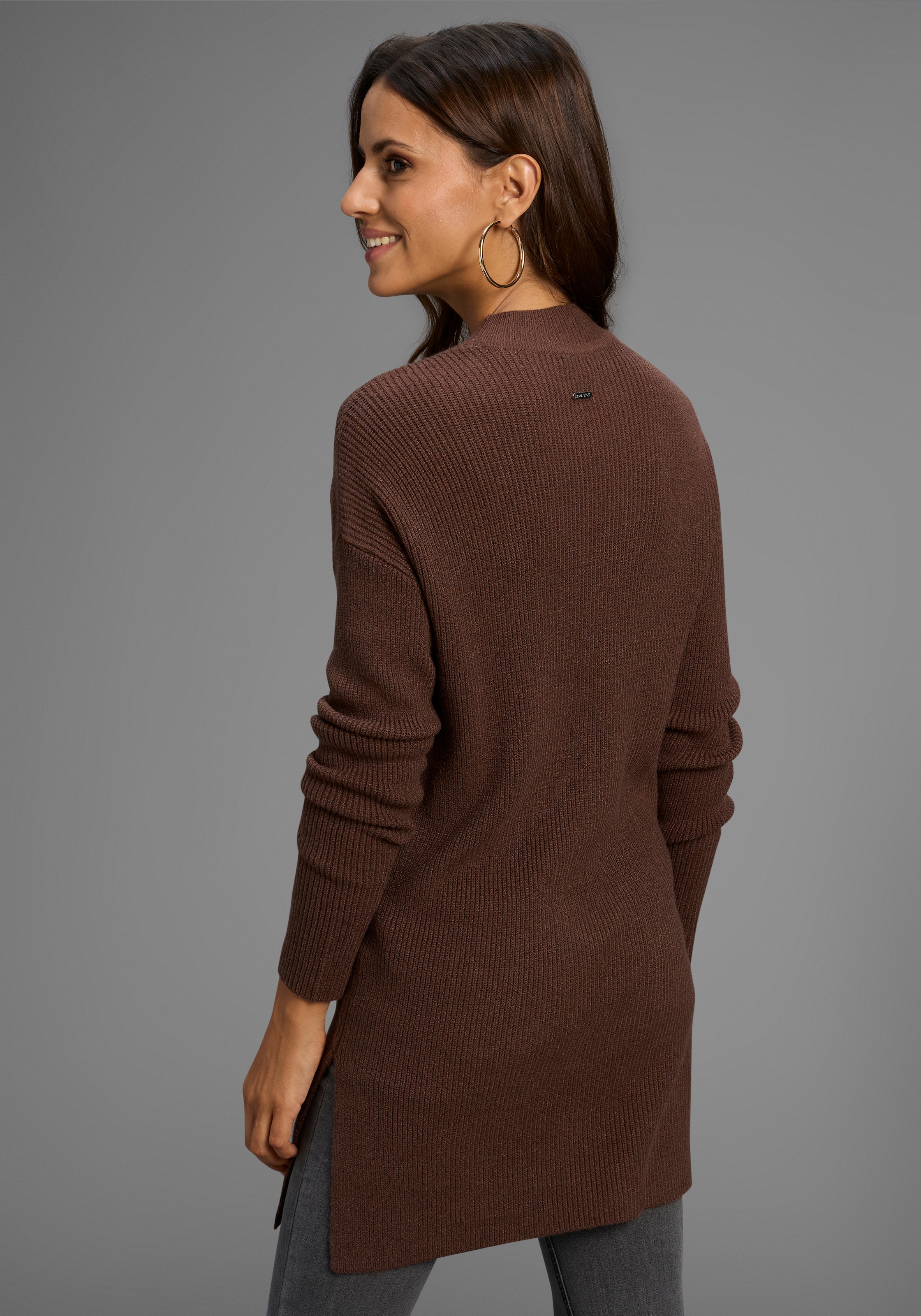 Laura Scott Stehkragenpullover , kuscheliger Winterstrick mit seitlichen Schlitzen - NEUE KOLLEKTION