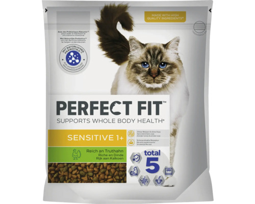 Perfect Fit Sensitive 1+ droogvoer voor katten, rijk aan kalkoen, 1,4 kg