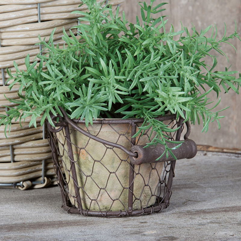 Porte pot métal et pot en terre cuite