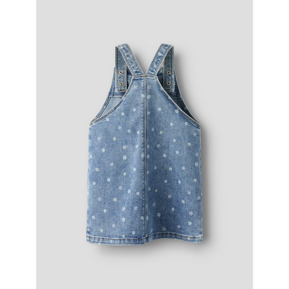 Køb Name It Medium Blue Denim Flower Nmfrosa Kort Dnm Bibskirt 3555-On Noos