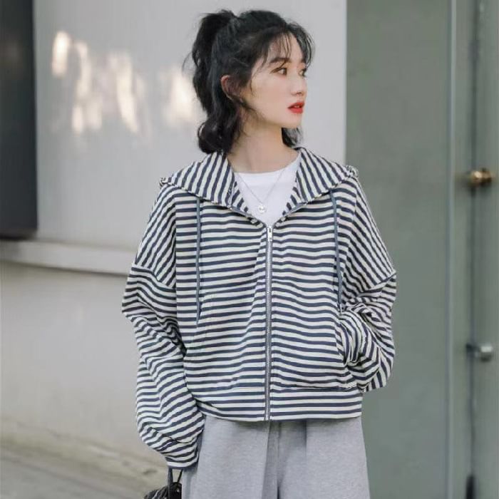 Enpheriado - Gestreepte hoodie met rits en capuchon