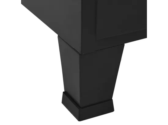 Armoire de bureau avec portes en maille Acier 75x40x120 cm Noir