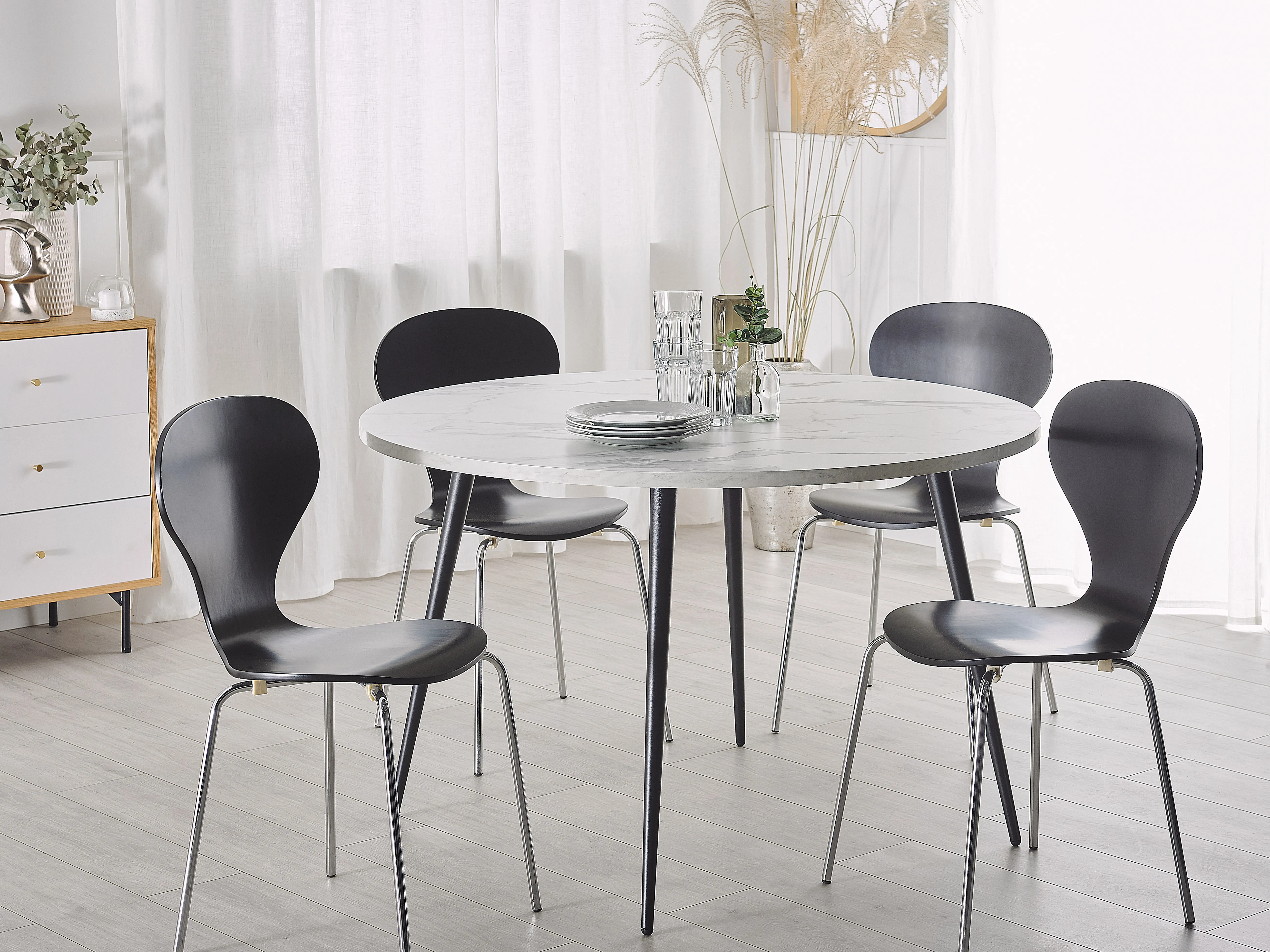 Eettafel ODEON Wit marmer 120 cm 120 cm