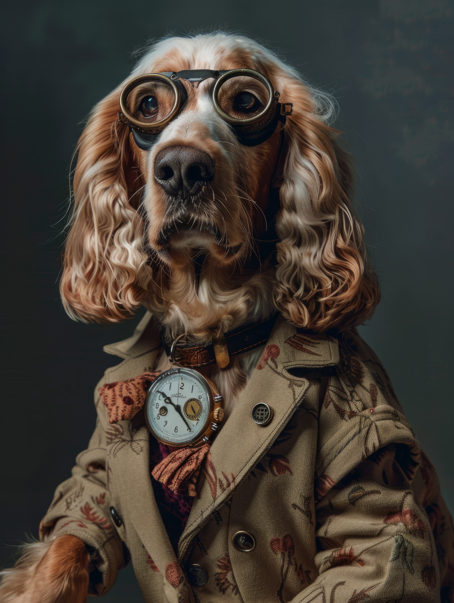 Canvas schilderij van een Field Spaniel hond 100x150 cm