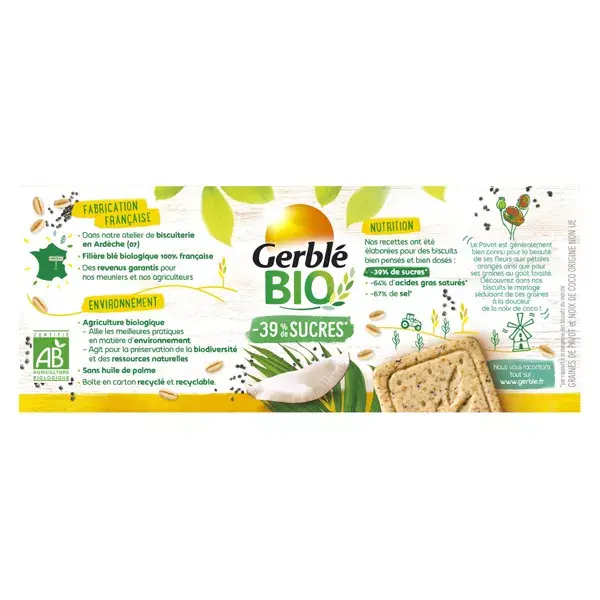 Gerblé Bio Pavot Coco 132g