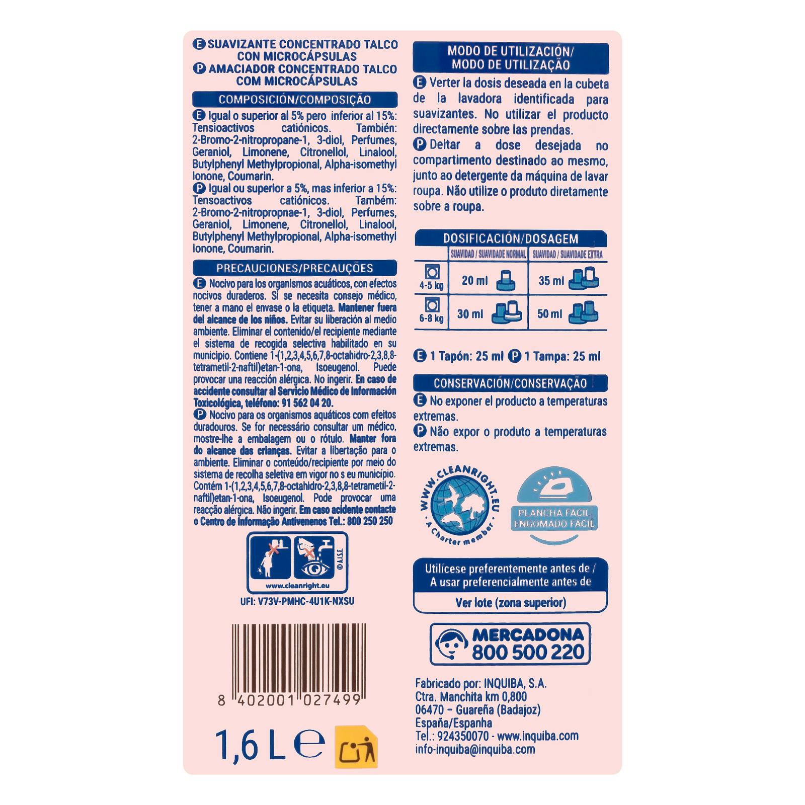 Adoucissant textile concentré Green Forest Talc