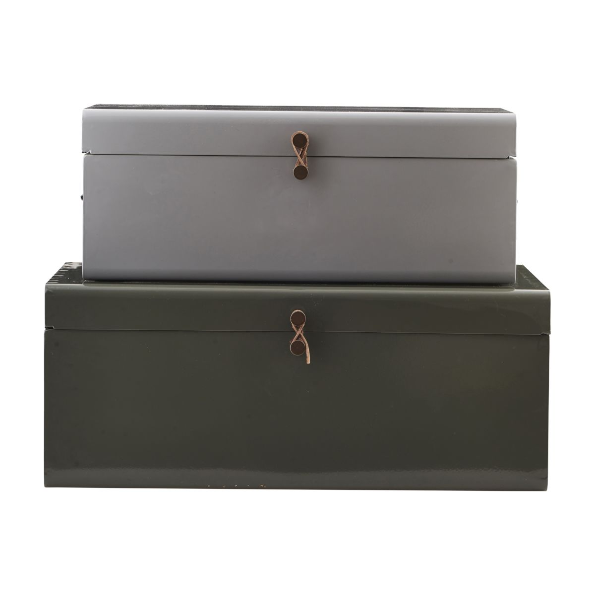 House Doctor metalen kist (set van 2) groen