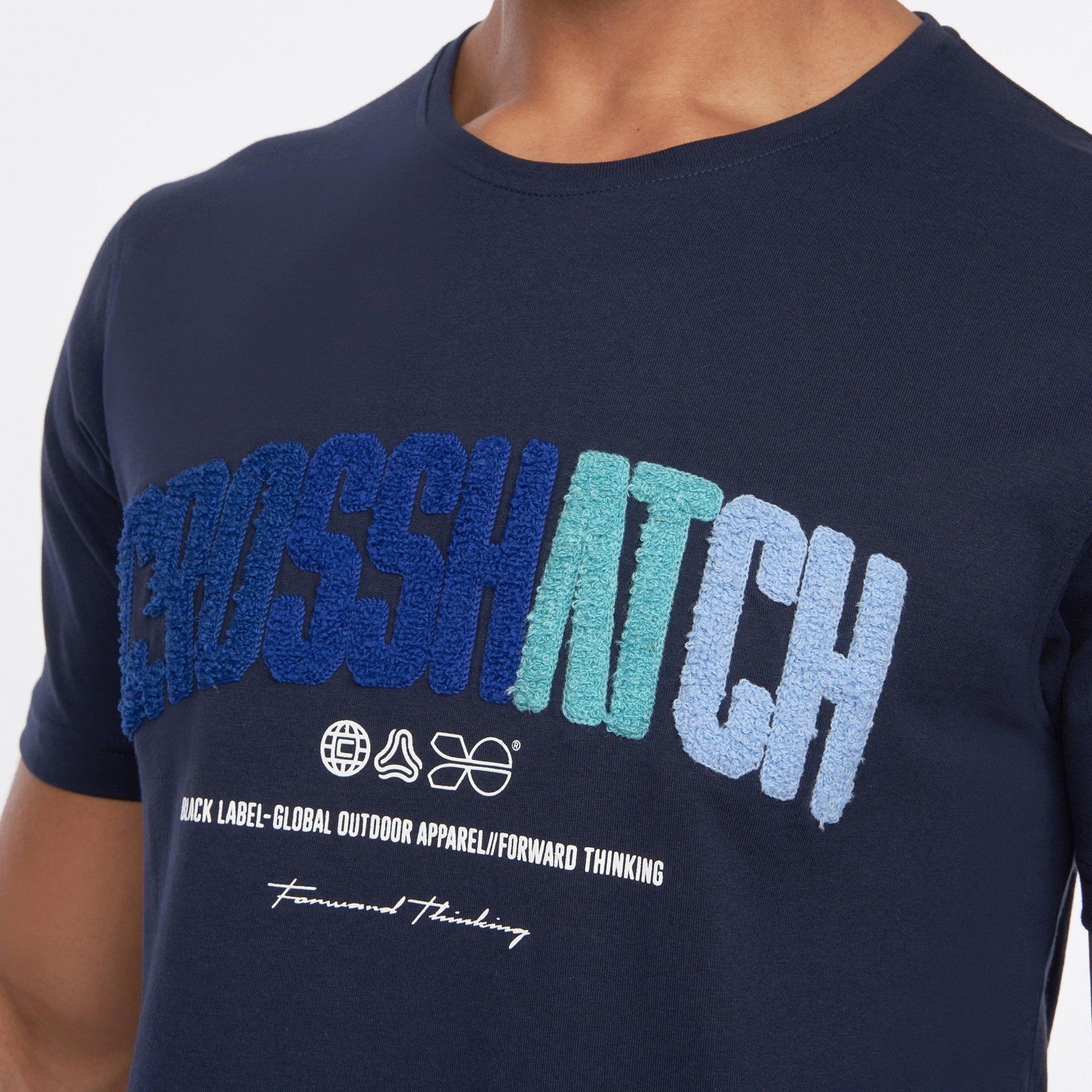 Crosshatch CH Flocked T Shirt Mens
