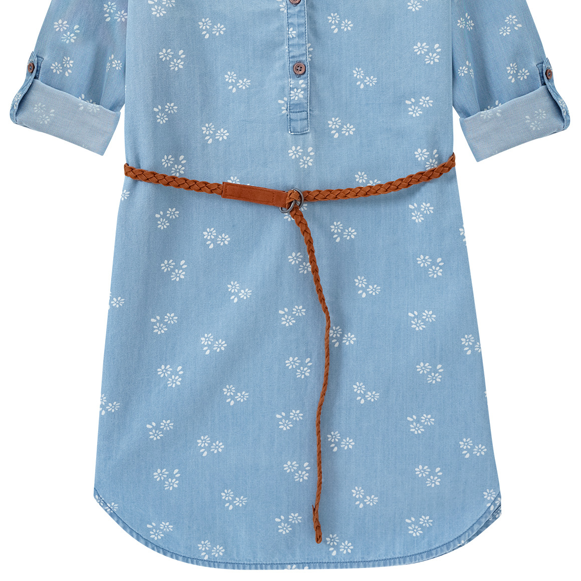 Yigga Mädchen Kleid mit Blümchen allover hellblau