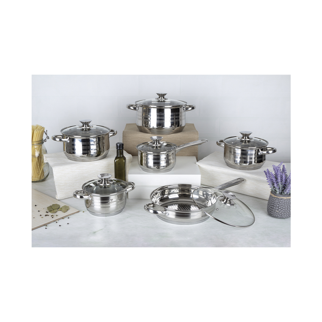 Blaumann 12-teiliges Topf-Set Edelstahl Gourmet Line Shiny