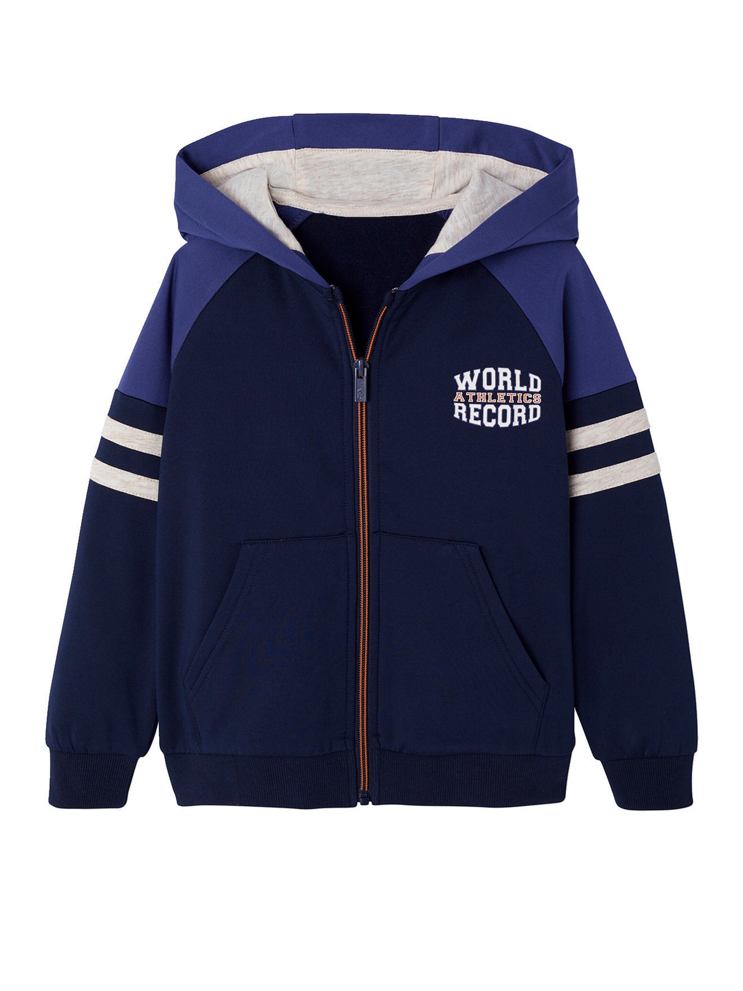 Vertbaudet Jungen Sportjacke mit Kapuze und Reißverschluss marine