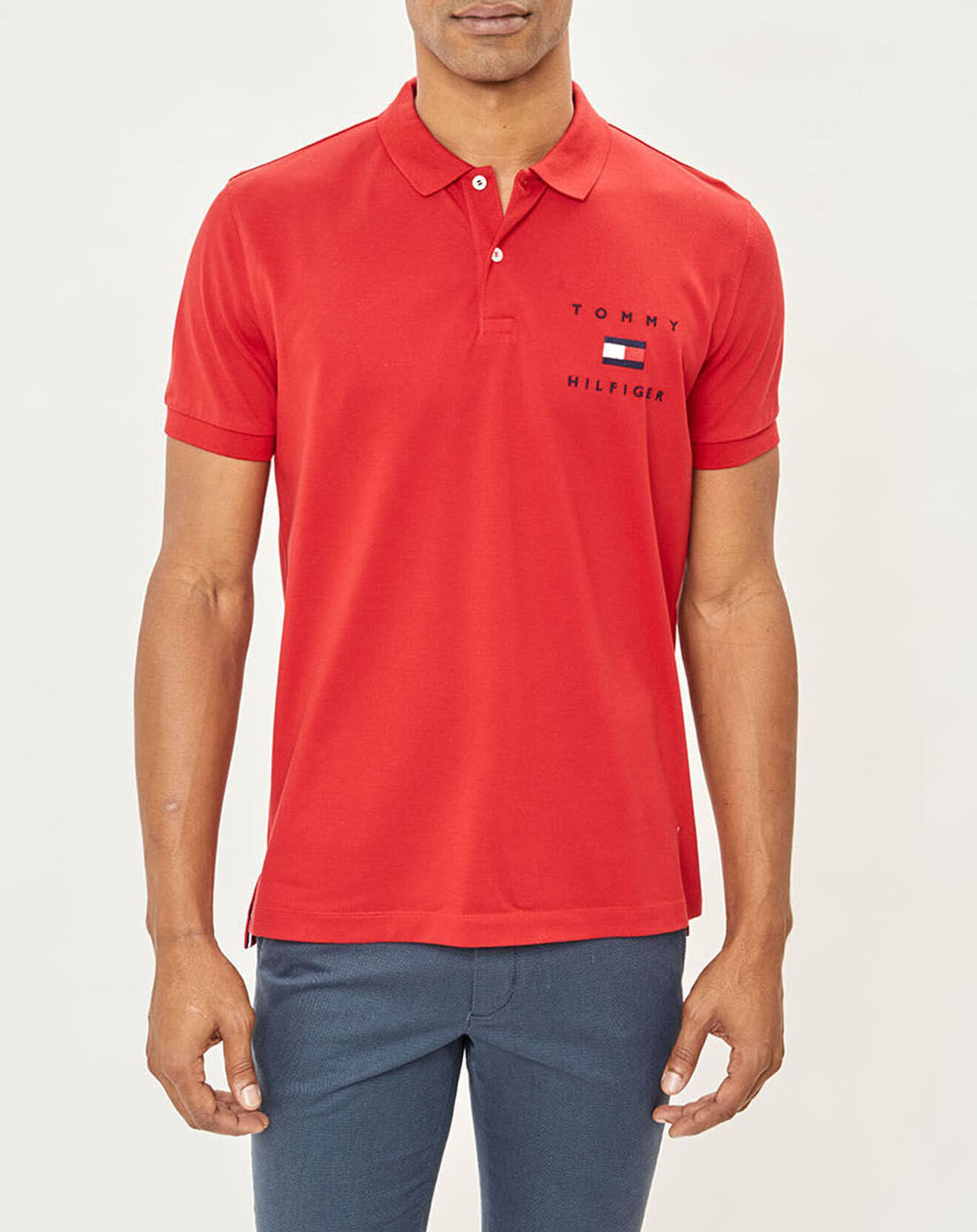 Tommy Hilfiger Polo Logo Flag Coton Bio rouge