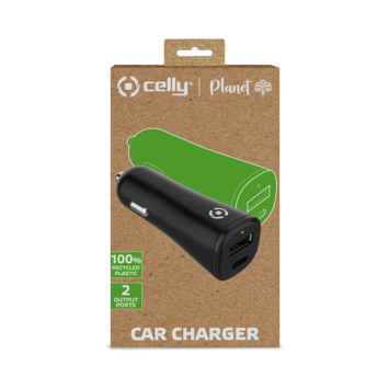 Celly Planet autolader adapter voor USB-A + USB-C