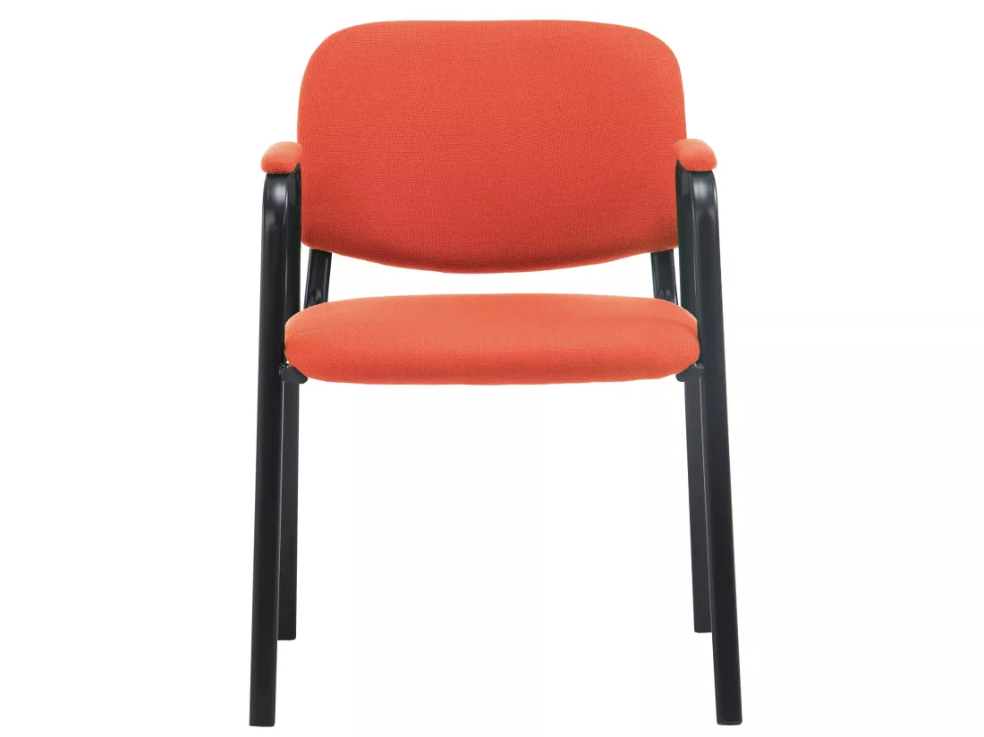 Chaise de conférence - Tissu & Métal noir mat - Rouge - Ken Pro