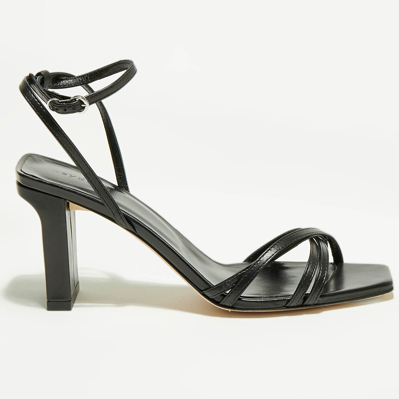 Aeyde Sandales en Satin Annabella noires - Talon 8.5 cm