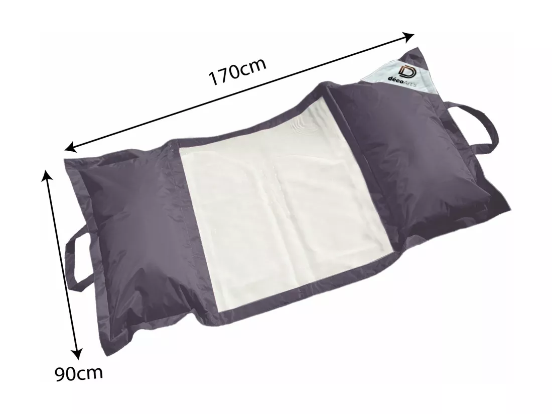 Pouf piscine en Polyester 170x90 cm Gris carbone