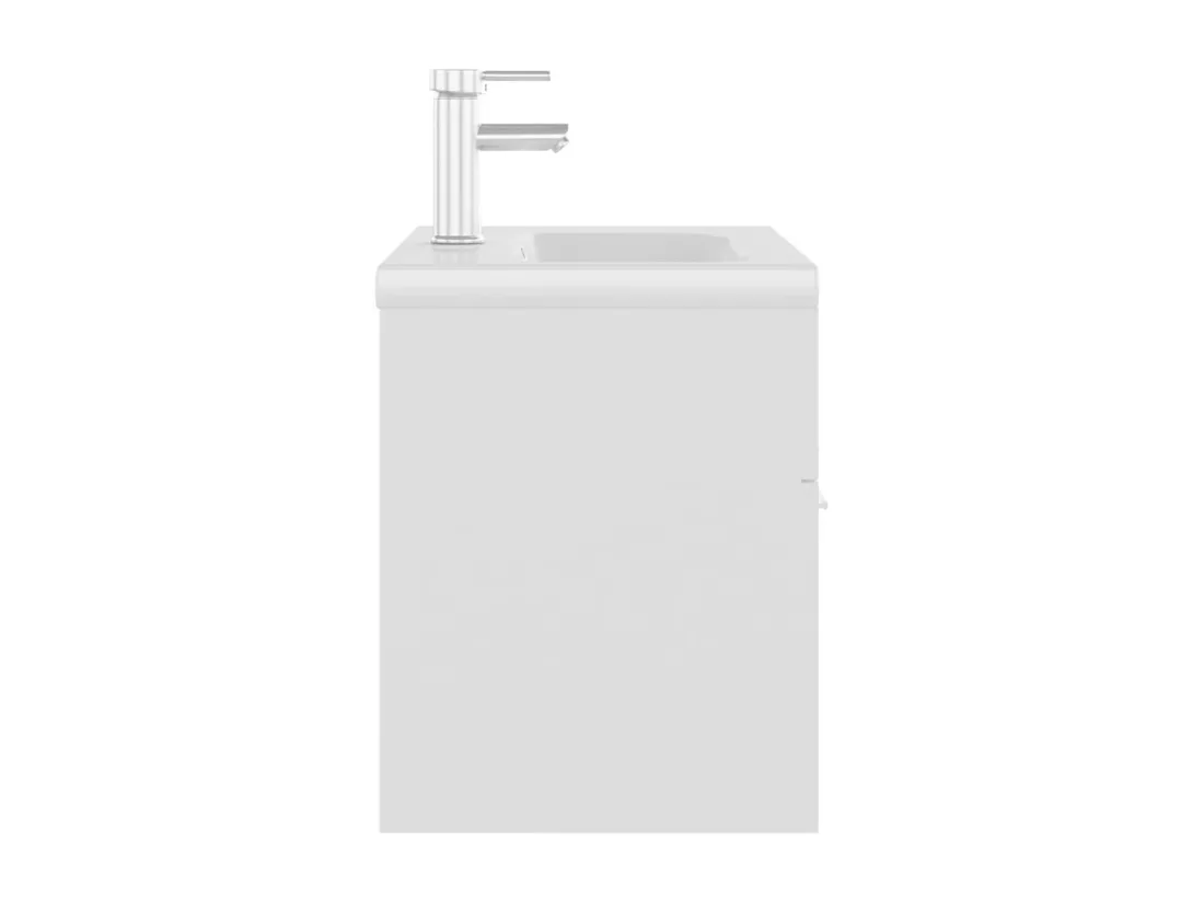Armoire d'évier avec lavabo intégré Blanc Aggloméré