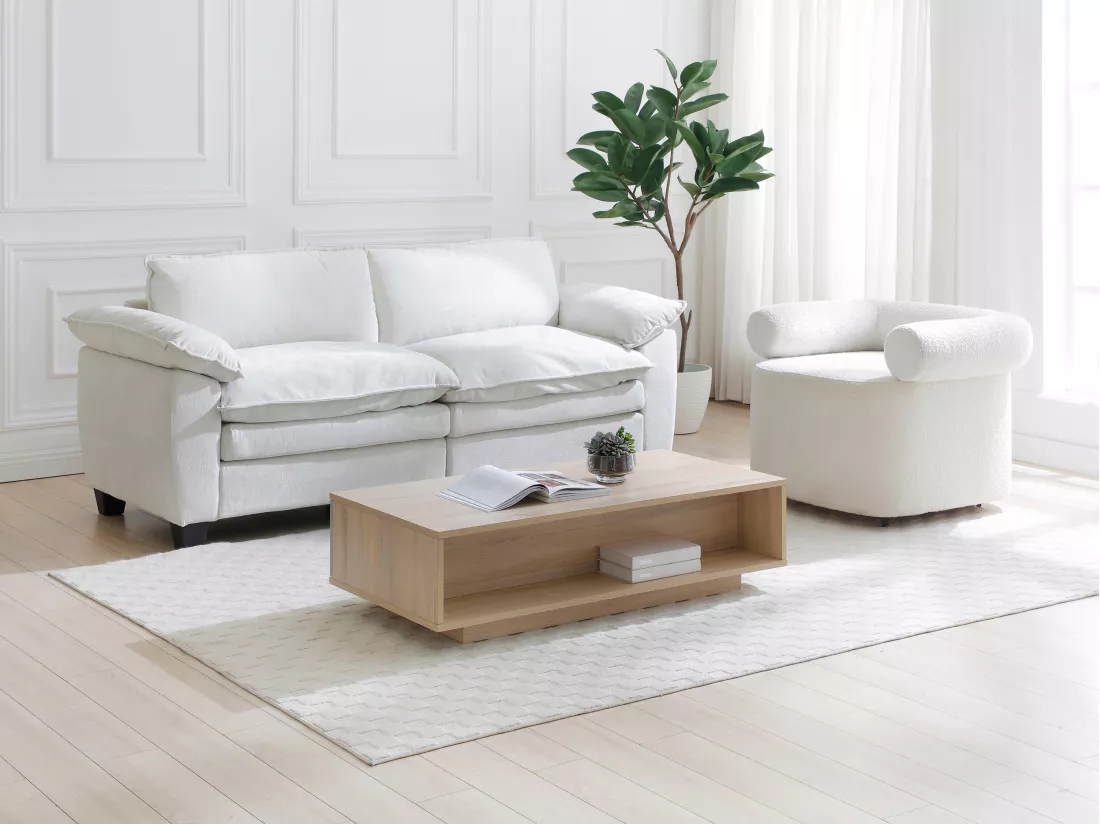 Table basse avec 3 tiroirs et 1 niche - Multicolore - FILUTIA