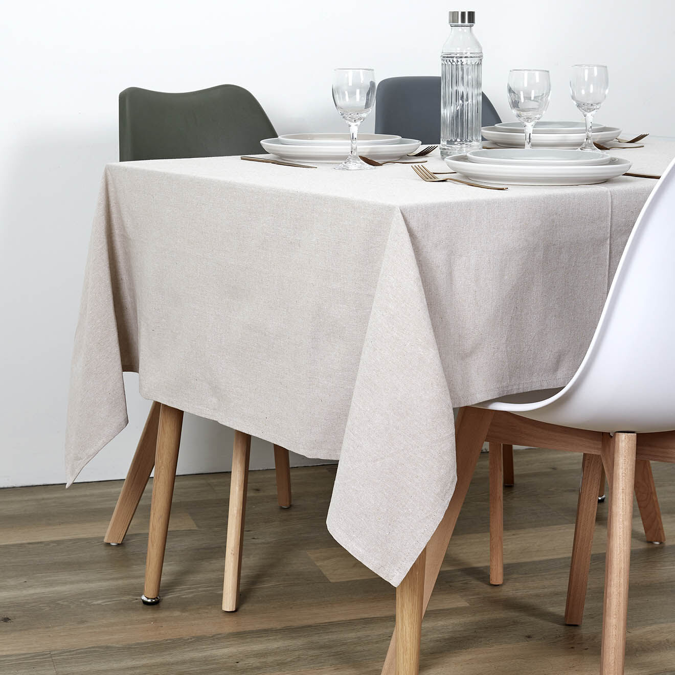 Home Deco Factory Nappe en Coton beige - 250x140 cm