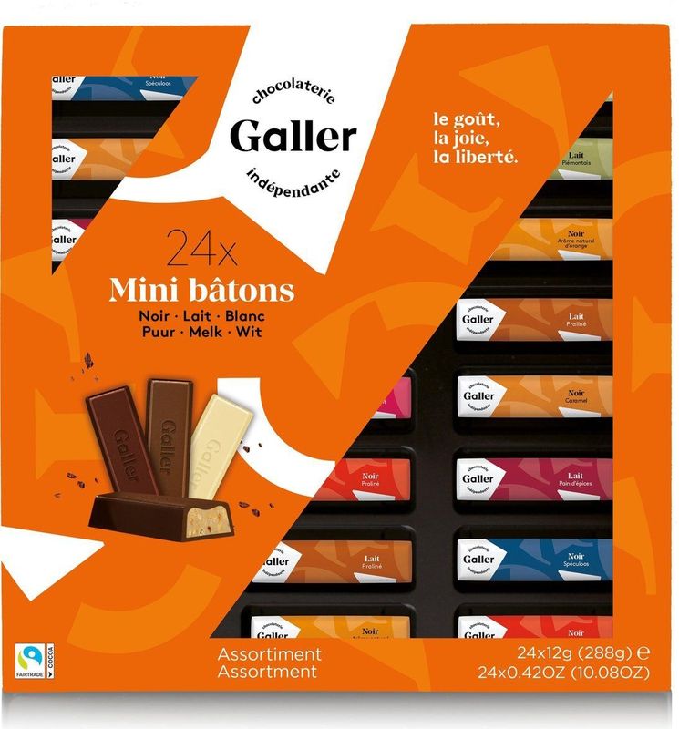 Galler Chocolade Giftbox 11 Smaken - 24 Mini Repen