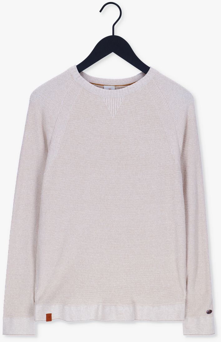 CAST IRON beige cast iron trui r-neck cotton mouline slub