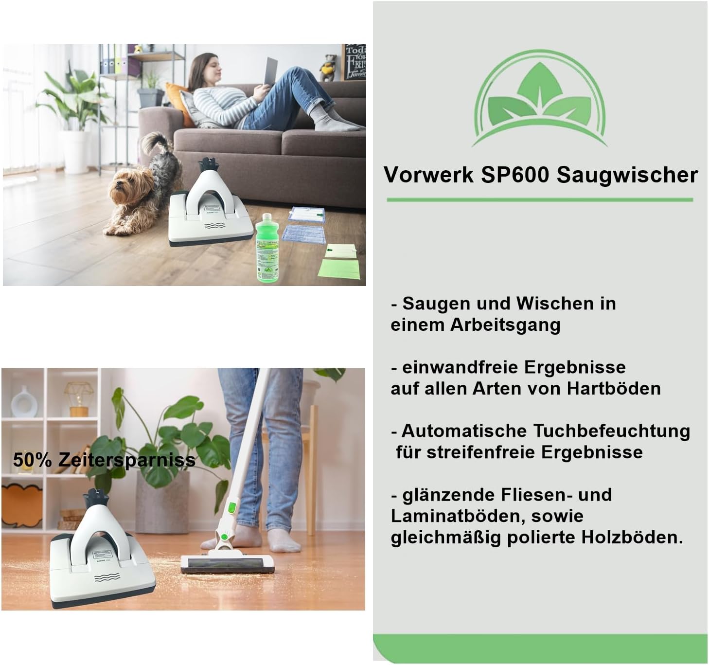 JaTop Saugwischer SP600, SP 600 (Generalüberholt) inkl. Reinigungstücher Set und Universal Reiniger