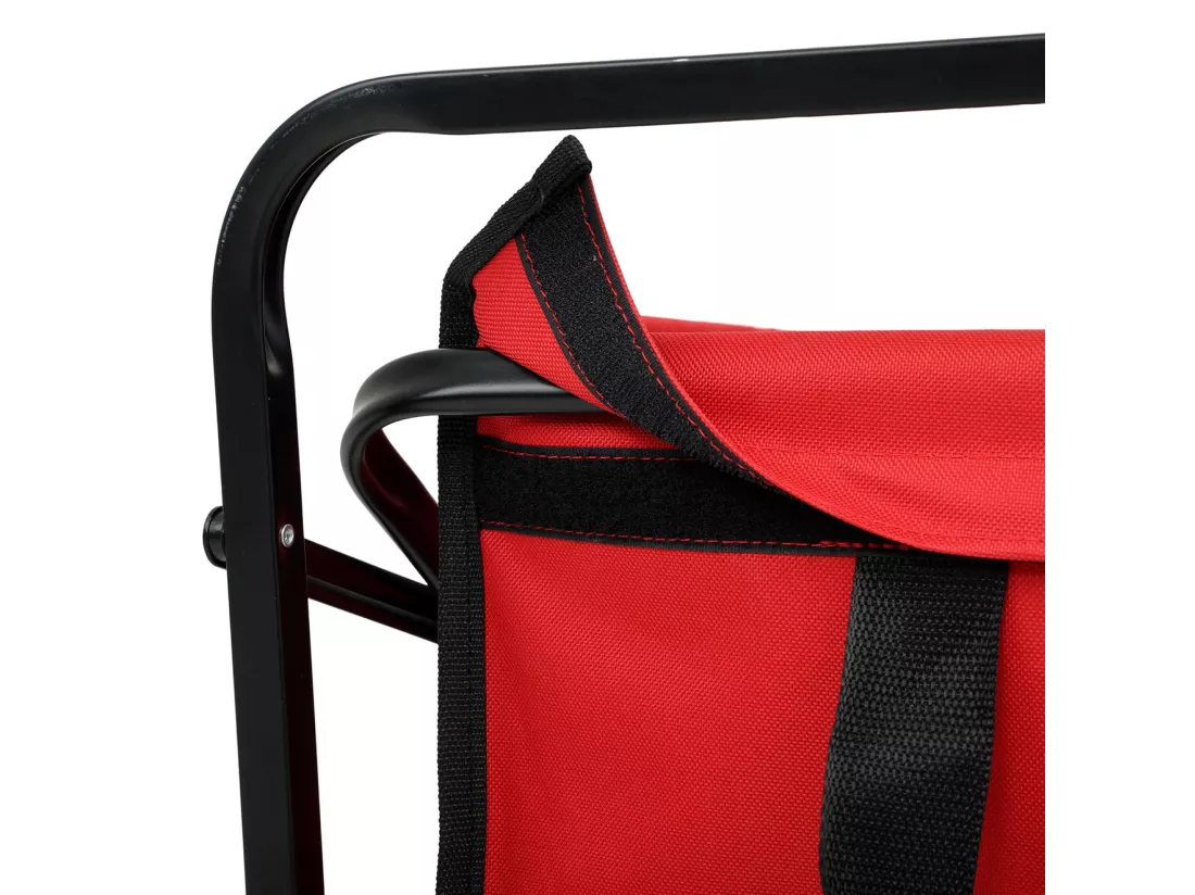 Chariot pliable de plage avec roues en plastique et charge maximale de 120 kg en rouge