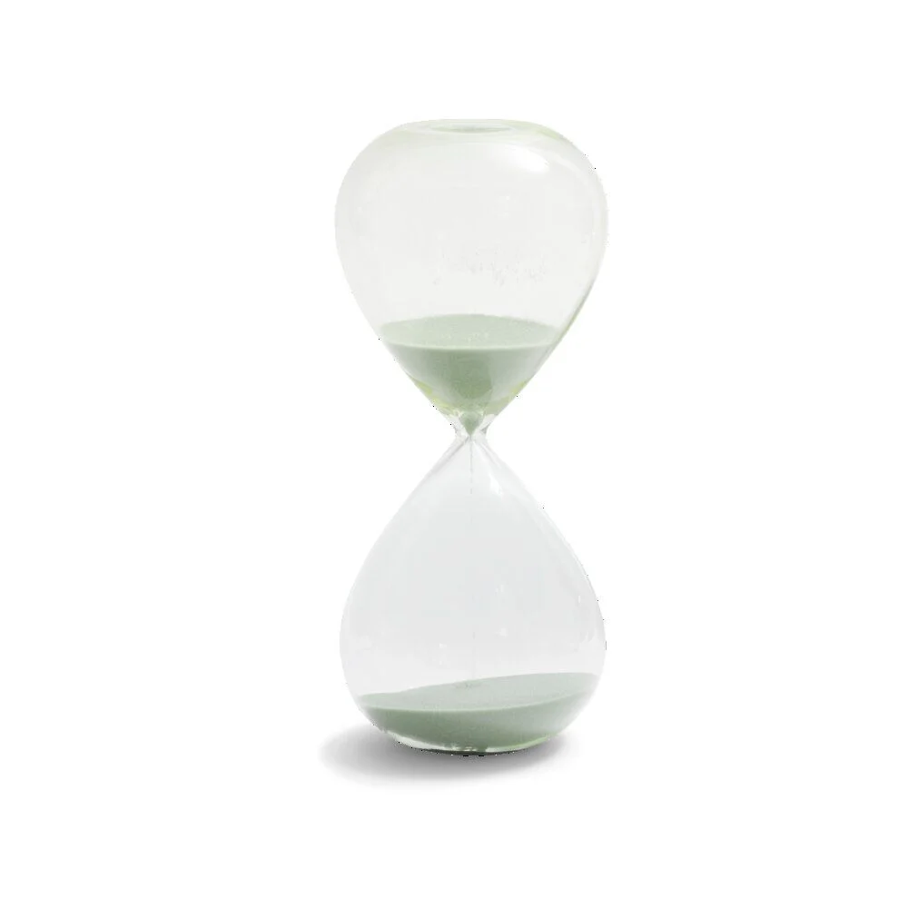 Sablier verre sable bleu Ø10,5xH24,5cm