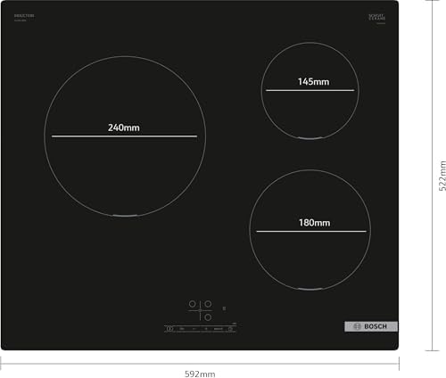 Bosch PUC611BB5E  Série 4, Plaque à Induction   3 Feux   60 cm   Puissance 4600 W   Noir : Cuisine et Maison