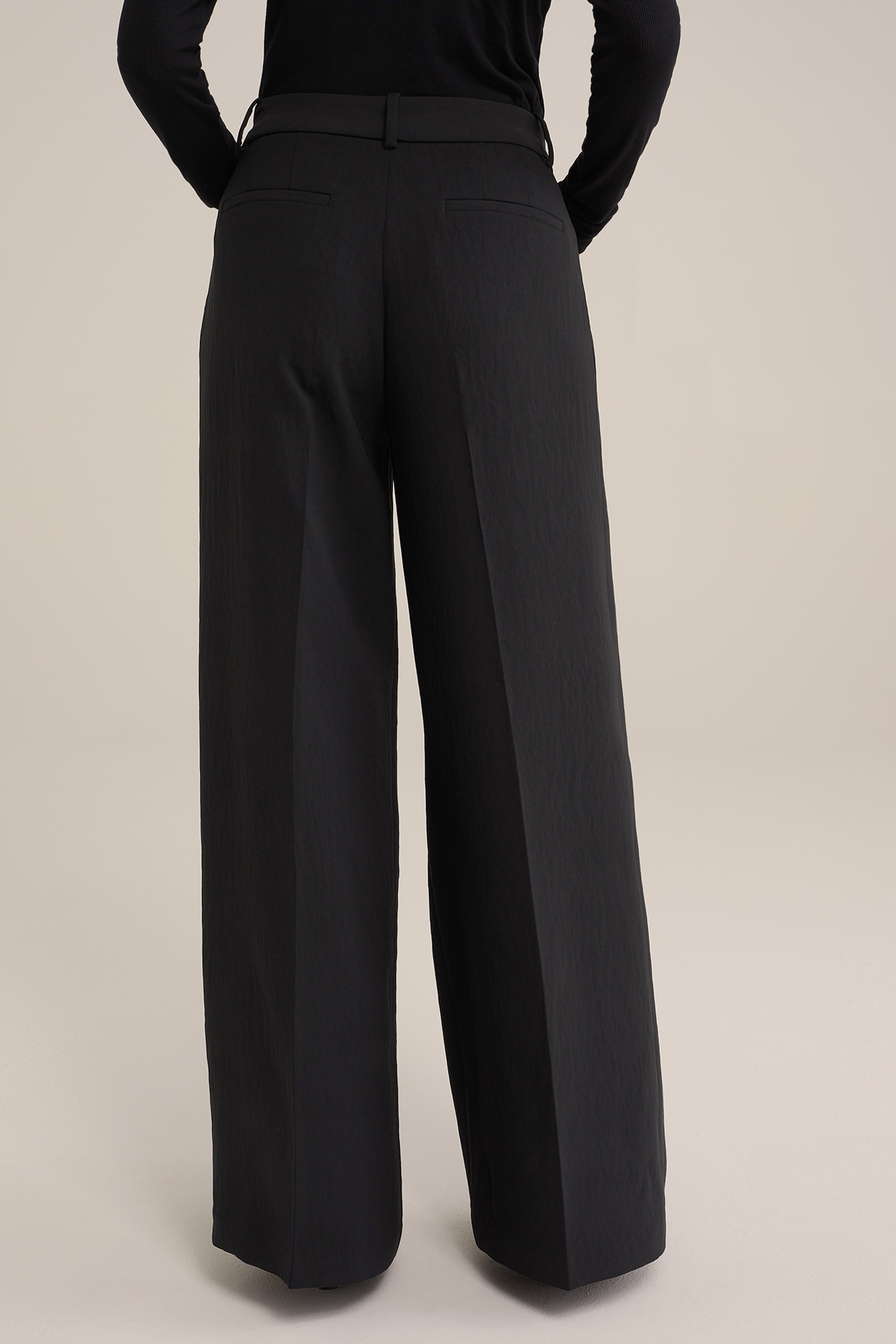 wide leg pantalon WE Fashion Zwart